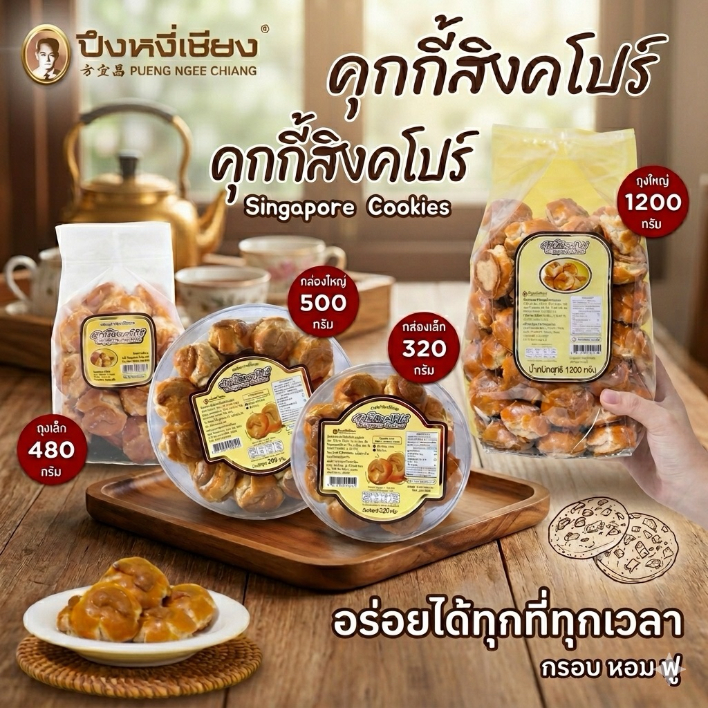 คุกกี้สิงคโปร์ ปึงหงี่เชียง 480/1200 กรัม *ใหม่ ไม่ค้างสต็อก