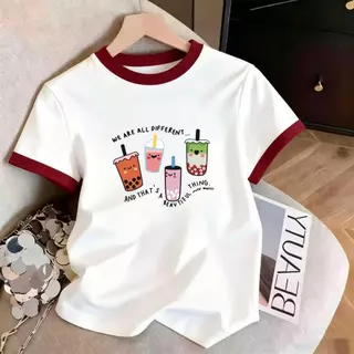 เสื้อยืดสำหรับสาวอวบ ลายน่ารัก แขนสั้น คอกลม รูปแบบหลากหลายความหลากหลายของรูปแบบ ป้ายเชอร์รี่ มีสีมากขึ้น ทุกวัน ทันสมัย
