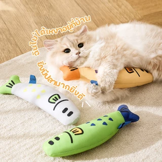 Winky Wink 20cmตุ๊กตาปลา ปลาแคทนิป ของเล่นแมว มีกระดิ่ง ผ่อนคลายความเครียด ปลาแคทนิป ของเล่นที่มีเสียง ของเล่นแมวและสุนั