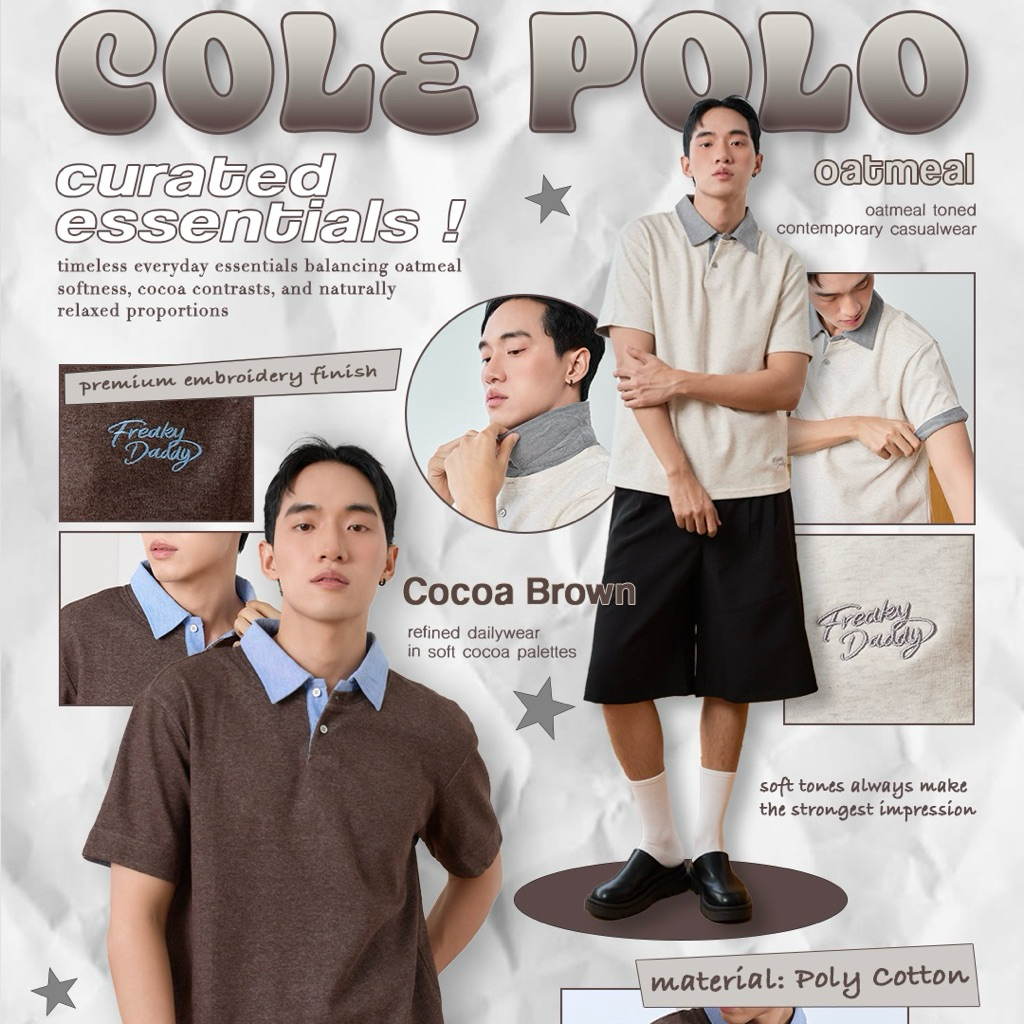 เสื้อโปโลผ้านุ่ม COLE POLO เสื้อโปโล 2 Tone