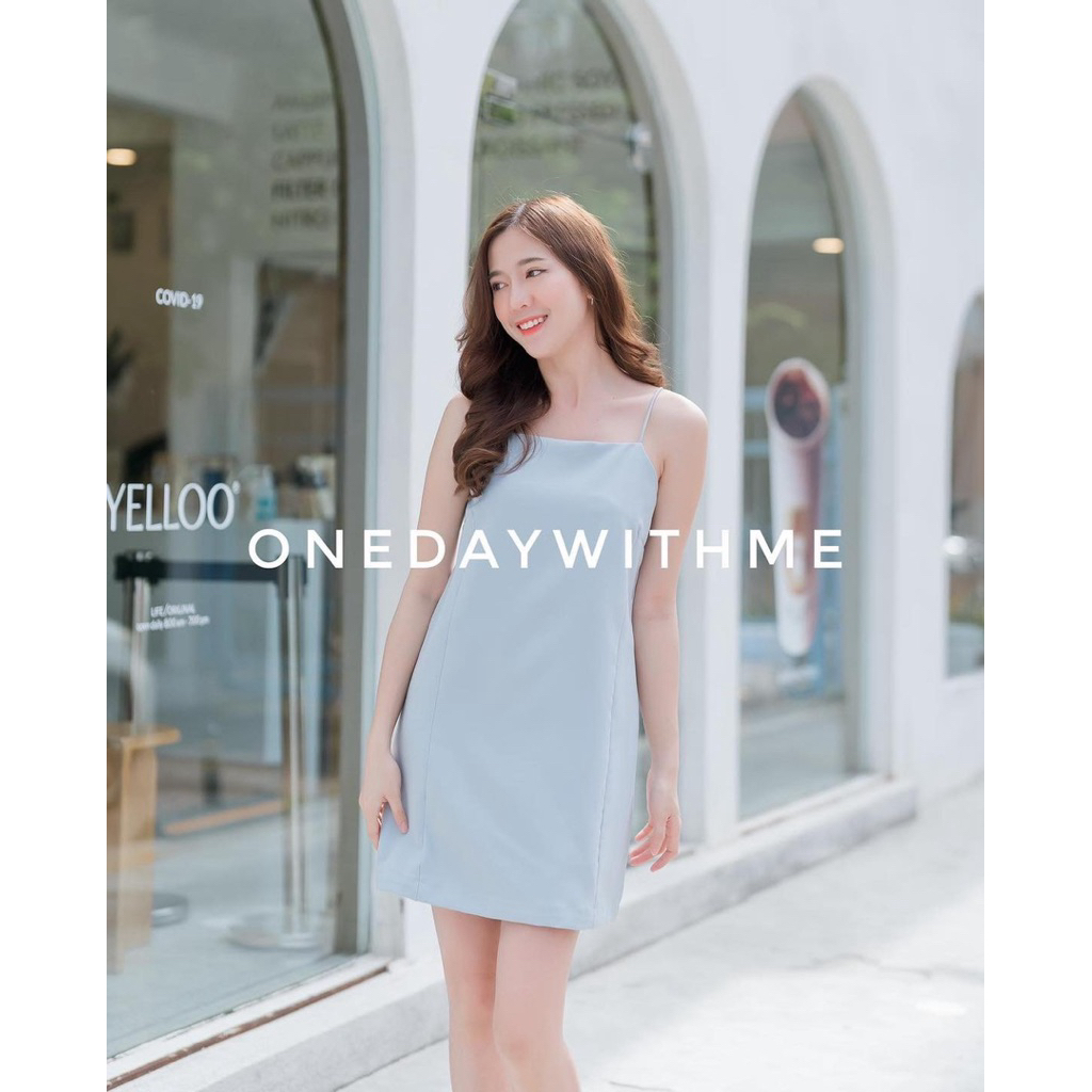 ODWM24 เดรสสายเดี่ยวสั้น ✨สีดำ 🌑สีใหม่ล่าสุด