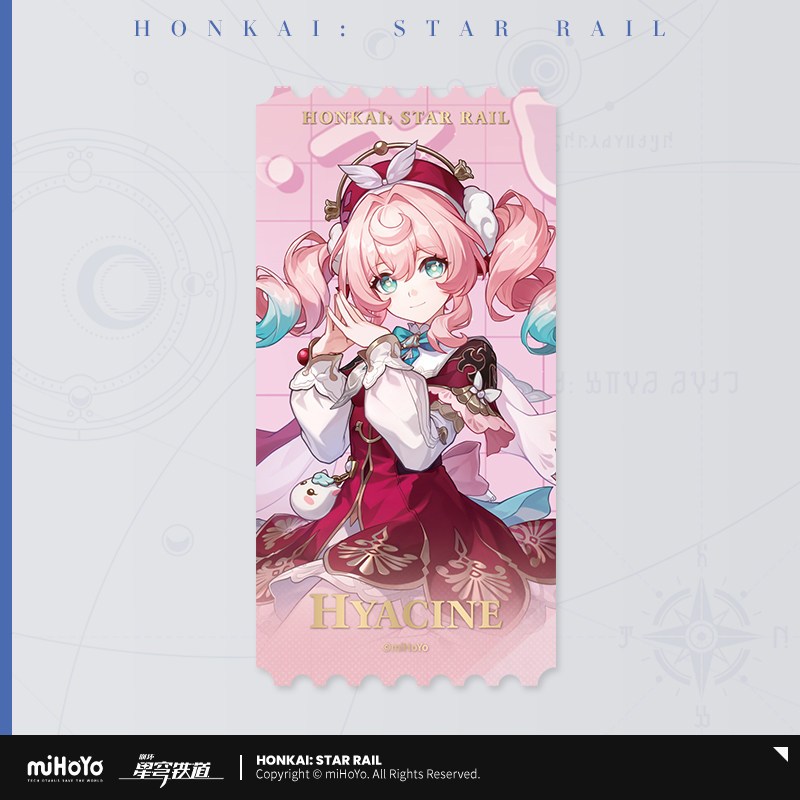 [ พร้อมส่ง / Official ] Honkai : Star Rail Laser Ticket - Hyacine ฮงไค สตาร์เรล ตั๋วเลเซอร์ - Hyacin