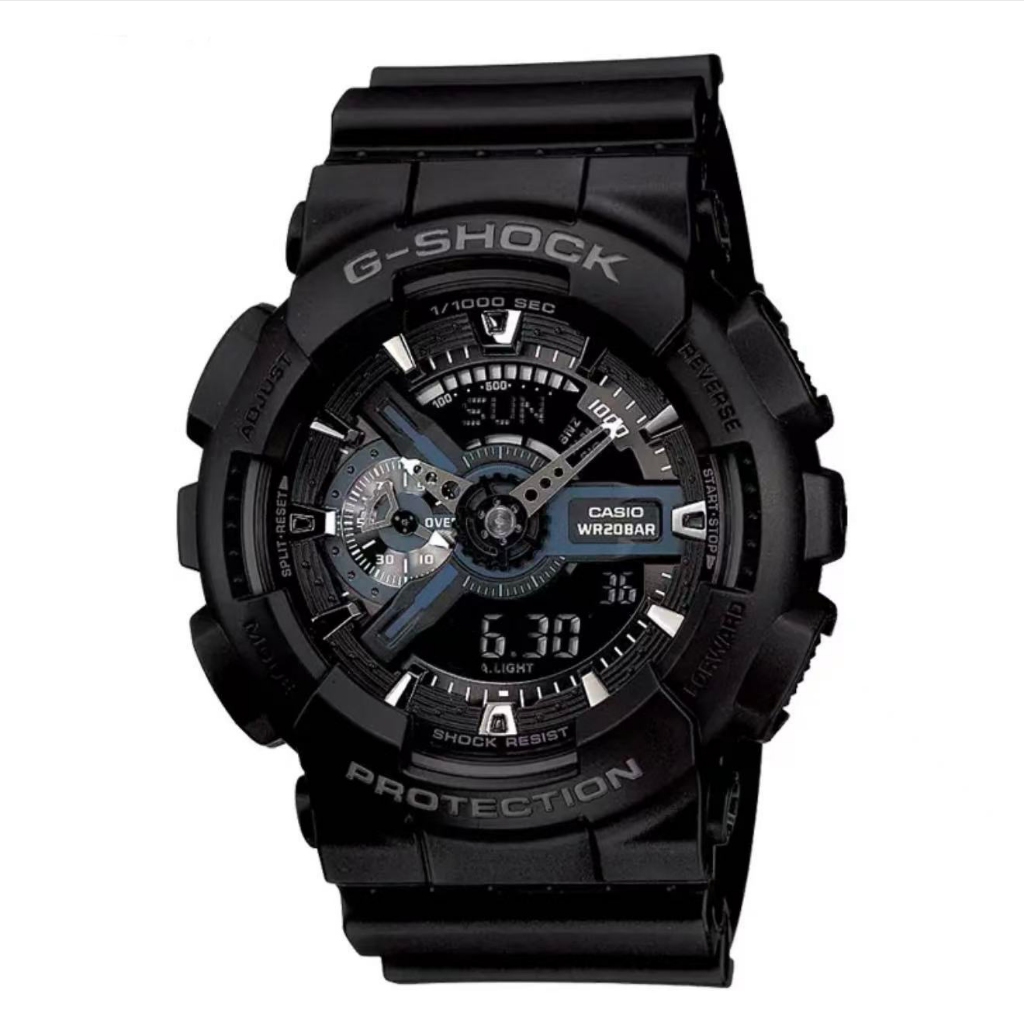 นาฬิกาผู้ชาย GA-110 สปอร์ต หน้าปัดใหญ่ ดิจิตอล+เข็ม กันน้ำ กันกระแทก LED สายเรซิ่น น้ำหนักเบา