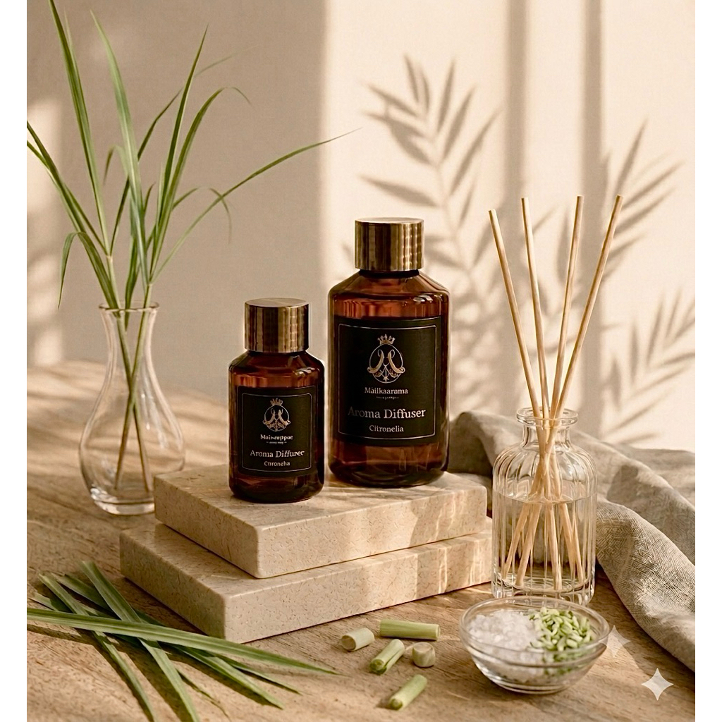 ก้านไม้หอมระเหยกลิ่น ตะไคร้หอม 90ml Reed diffuser ก้านไม้หอมกระจายกลิ่น น้ำหอมในบ้าน ก้านไม้ปรับอากาศ