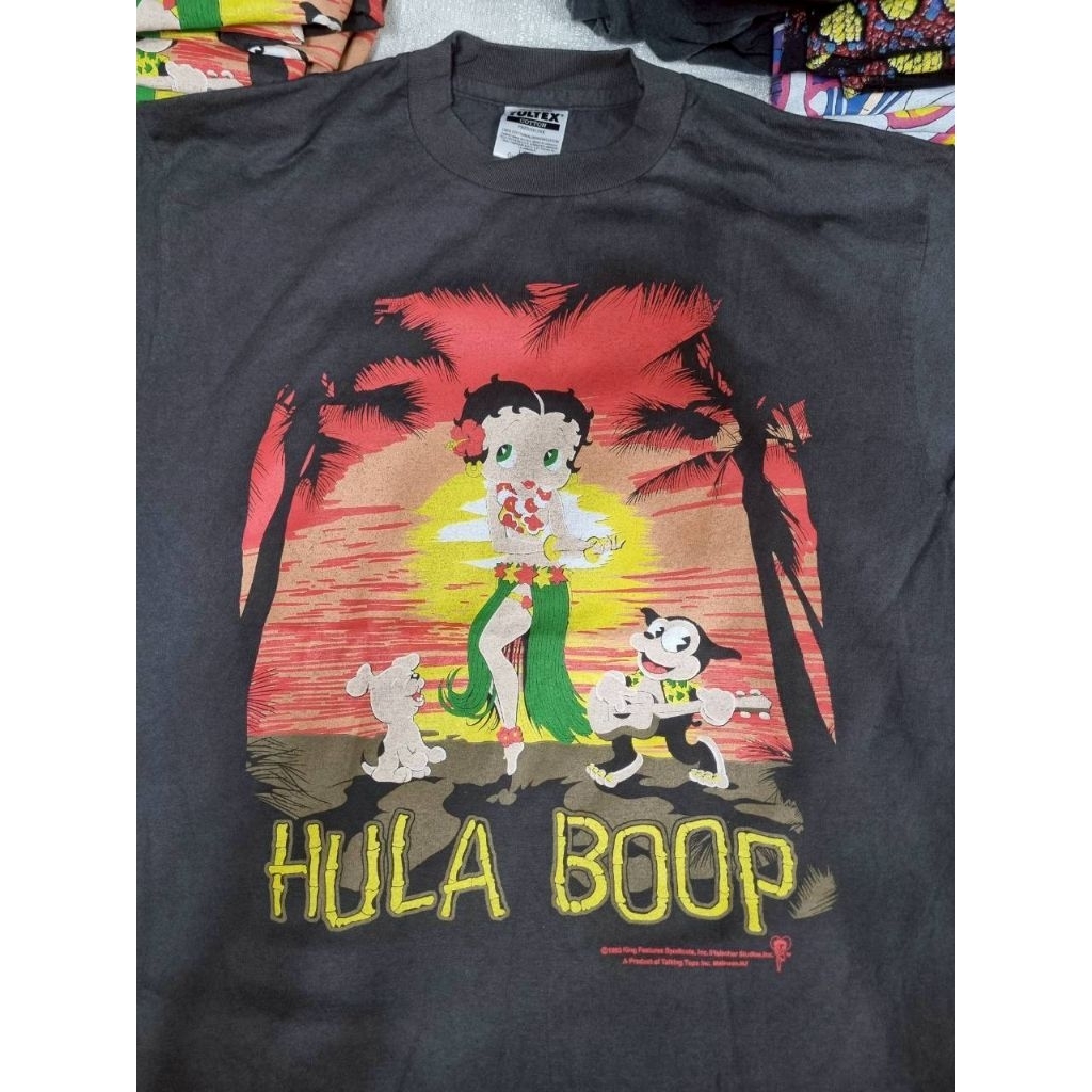 เสื้อยืดชาย/หญิงแบบวินเทจ วง โอเวอร์ไซส์ ฟอก พิมพ์