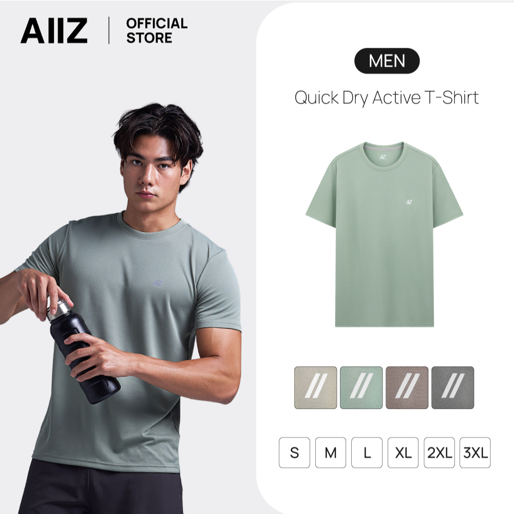AIIZ (เอ ทู แซด) - AIIZ เสื้อยืดแอคทีฟผู้ชายคอกลม