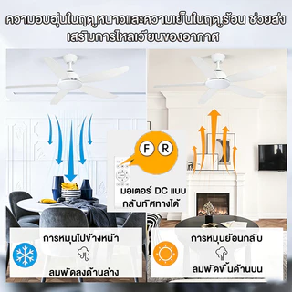 GOGEOUS พัดลมเพดาน 46นิ้ว/56 นิ้ว พร้อมรีโมทคอนโทรล มอเตอร์ DC ไร้เสียงรบกวน 6 ระดับ ลมแรงมาก สำหรับระเบียง/ห้องนั่งเล่น