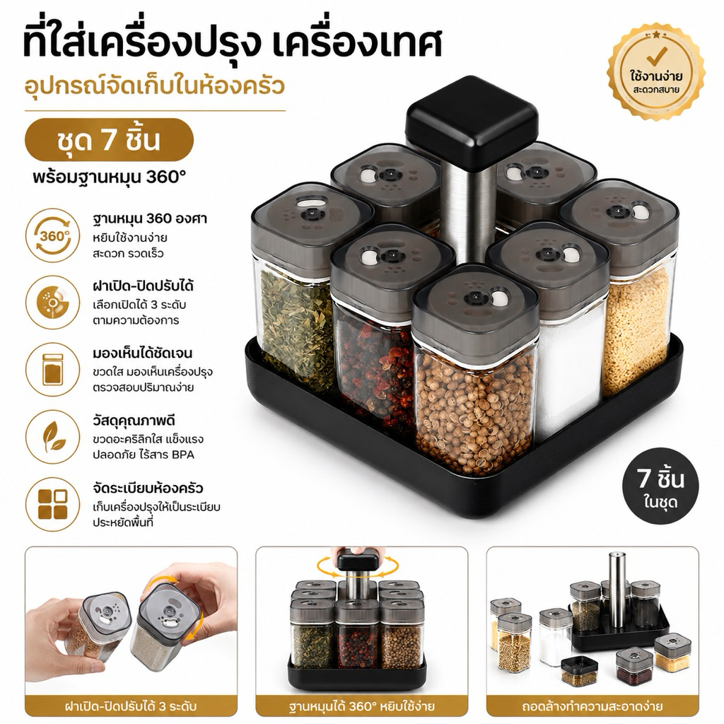 ที่ใส่เครื่องปรุง ที่ใส่เครื่องปรุงเครื่องเทศอุปกรณ์จัดเก็บในห้องครัว SET ZB10874 สินค้าพร้อมส่ง
