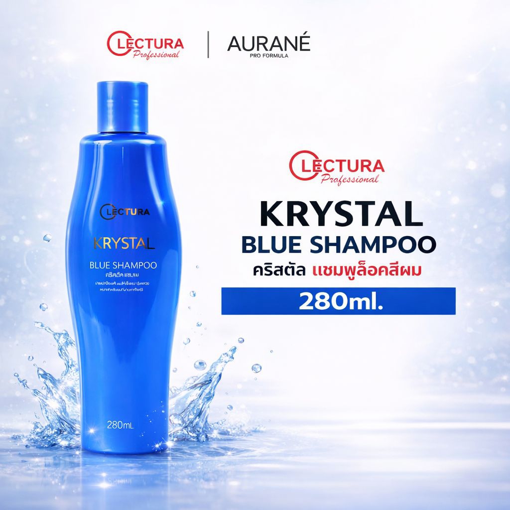 (แชมพูล็อคสีผม) Lectura Krystal Blue Shampoo คริสตัล แชมพูบลู