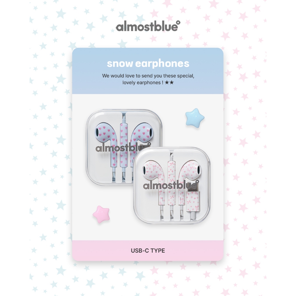 [พร้อมส่ง] Almost Blue Snow Earphones (Renewal) (C-Type)
