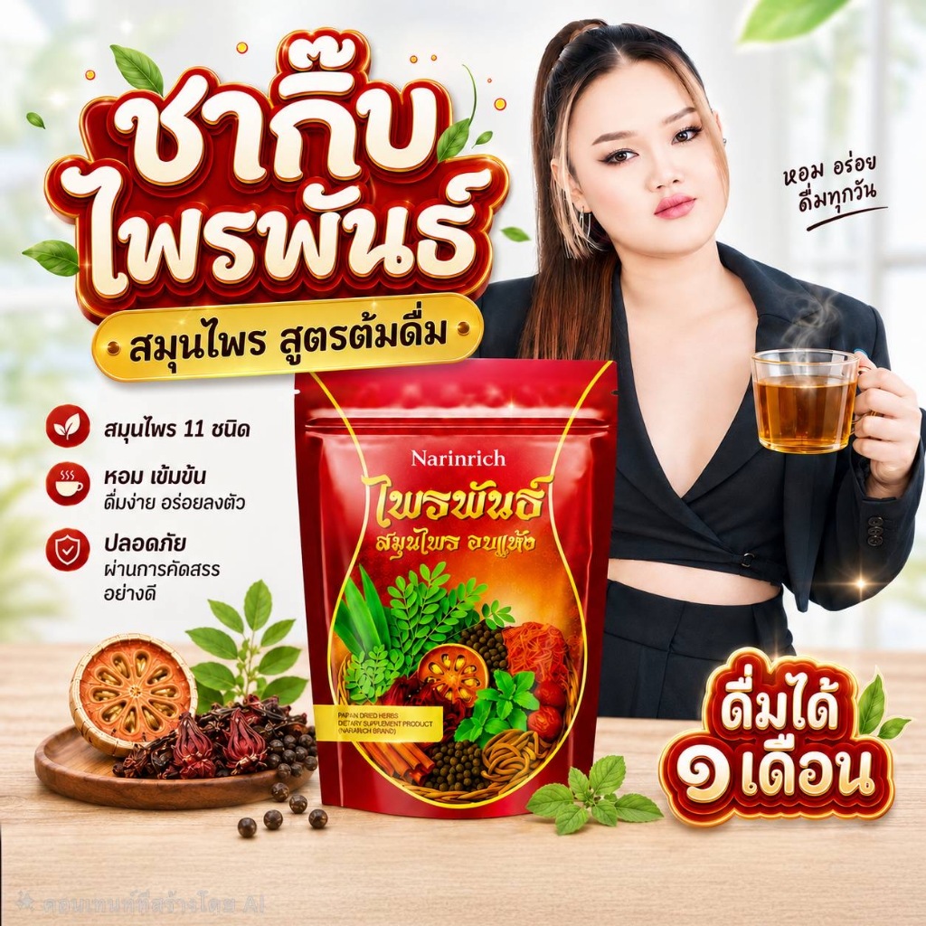 PAIPAN HERB - ชาไพรพันธ์ สมุนไพรอบแห้งสูตรต้มดื่ม ดื่มได้ ๑ เดือน