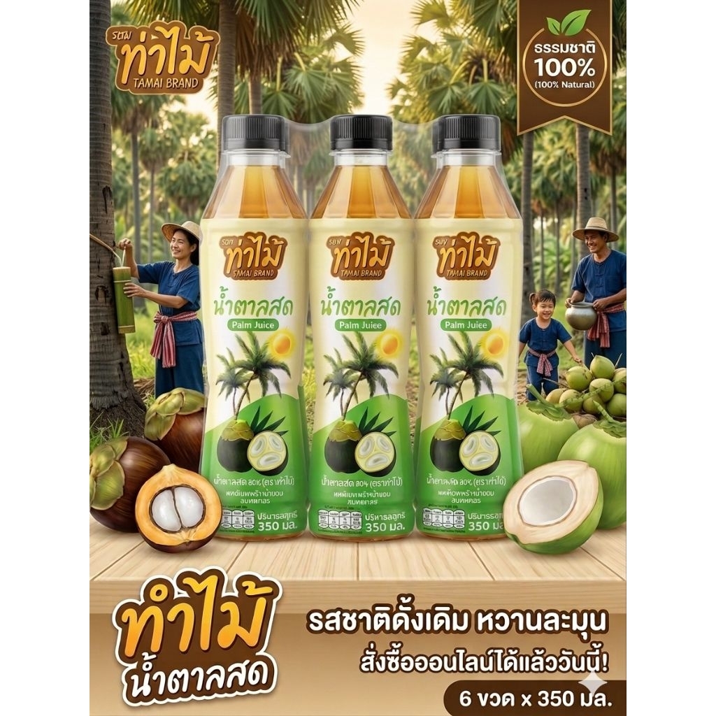 น้ำตาลสดยี่ห้อท่าไม้สินค้าใหม่รสชาติหอมหวานชื่นใจ