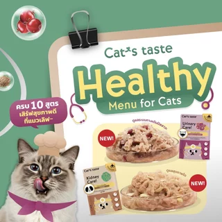 [6-12 ซอง] Cat’s Taste Healthy อาหารเปียกแมว แคทเทสต์ สูตรบำรุงสุขภาพ ของแท้ 100% ขนาด 70g