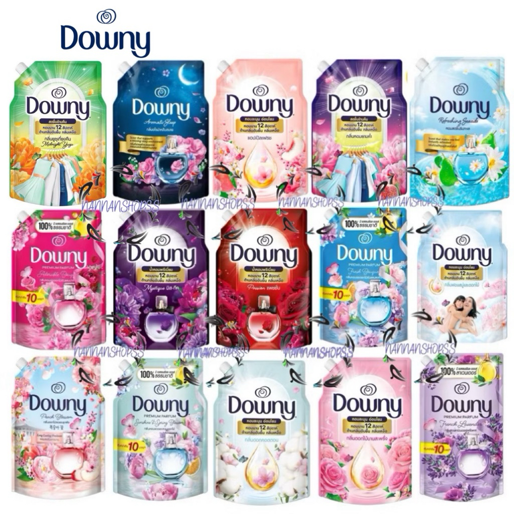 Downy ดาวน์นี่ น้ำยาปรับผ้านุ่ม สูตรเข้มข้น ถุงเติม สูตรน้ำหอมพรีเมี่ยม ขนาด 950 1000 1100 มล.