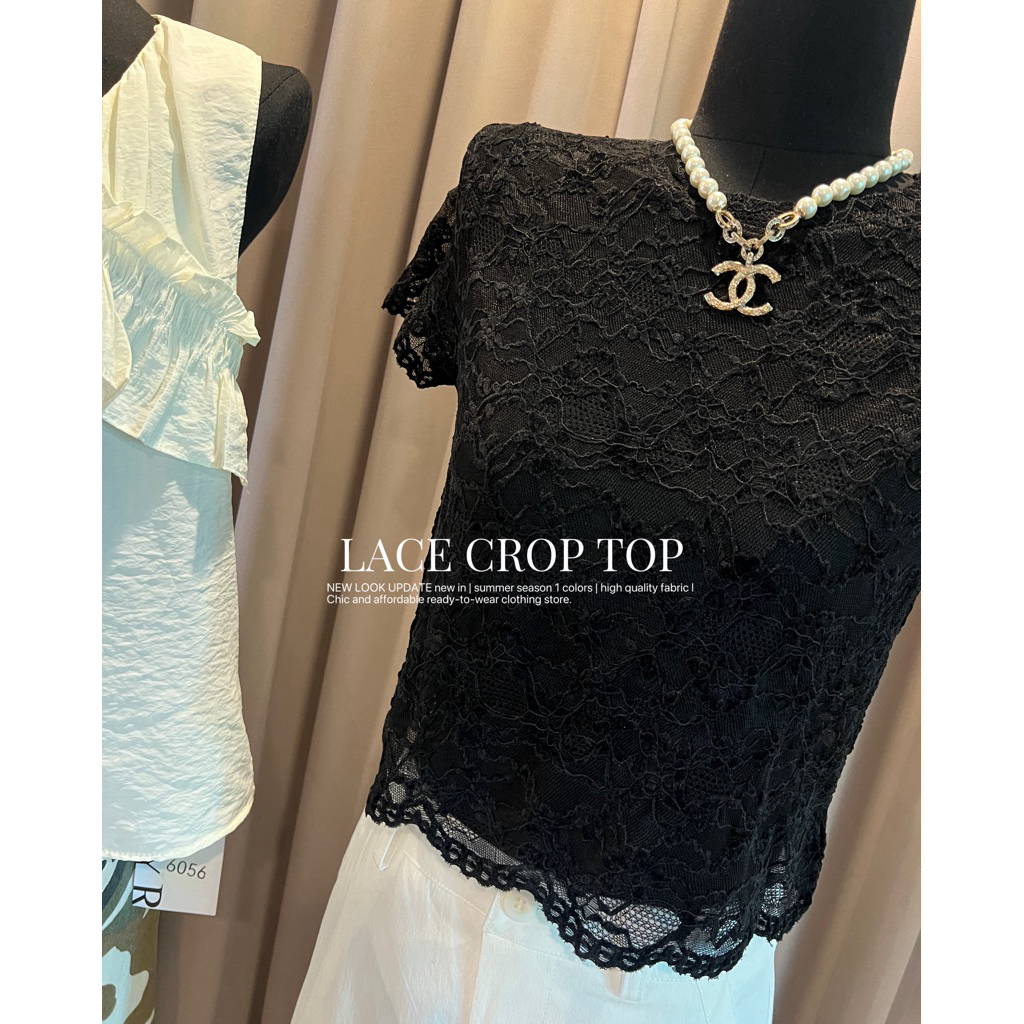 25SUMMER T80 - เสื้อลูกไม้ lace crop top