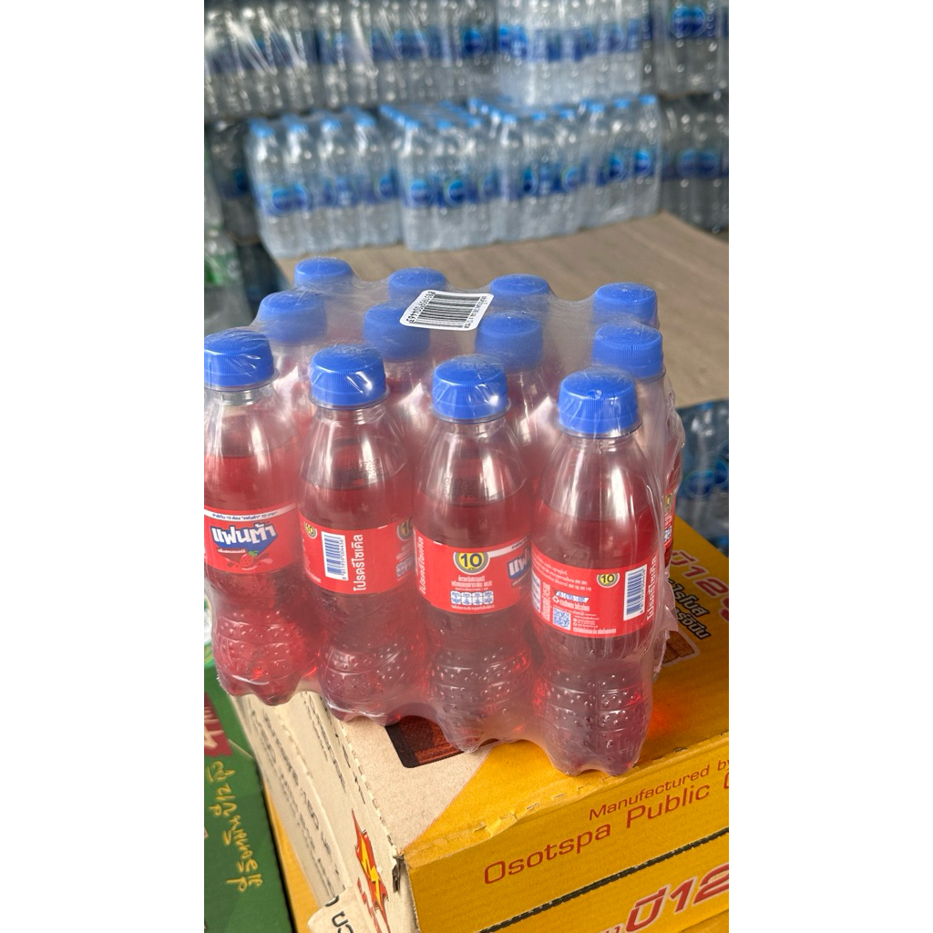 แฟนต้าน้ำแดง10บาท12ขวด