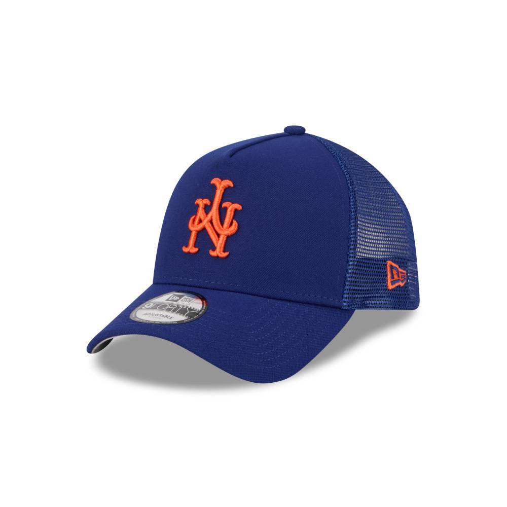 หมวกแก๊ป New Era รุ่น New York Mets MLB Upside Down Dark Royal 9Forty Af Trucker Cap