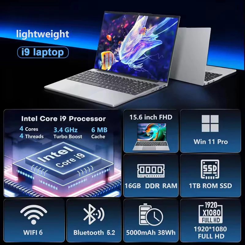 【รับประกัน 3 ปี】โน้ตบุ๊กพกพา Intel Core i9 laptop Windows 11 Pro 15.6 นิ้ว Gaming laptop แล็ปท็อป i9 Notebook thumbnail 3