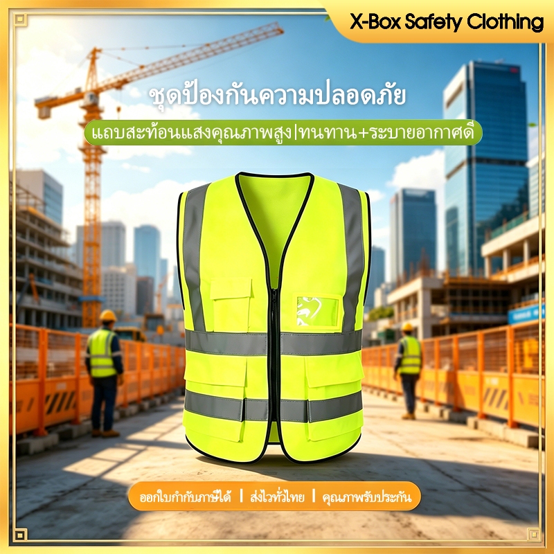 F09 เสื้อกั๊กสะท้อนแสง,เสื้อกั๊กจราจร ความปลอดภัยเสื้อกั๊กสะท้อนแสงเห็นได้ชัด Traffic Construction