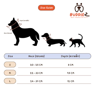 Buddiez ปลอกคอกันเลีย น้องหมาน้องแมว ผ้าตาข่ายมีฟองน้ำซัพพอร์ต ลายผลไม้สุดคิ้วท์ นุ่มใส่สบาย ไม่อับชื้น ระบายอากาศได้ดี