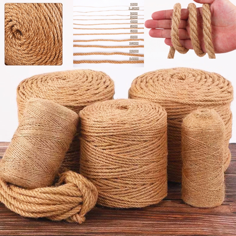 เชือกป่านมะนิลา DIY สำหรับหุ้มเสาเกาแมว มีหลายขนาดความหนา 2/3/4/5 มิลลิเมตร หุ้มเฟอร์นิเจอร์ป้องกันแมวข่วนได้