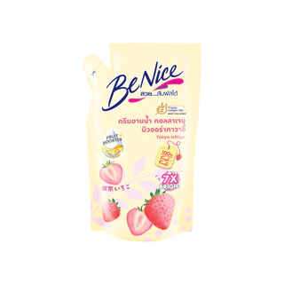 [แพ็ค 3] BeNice บีไนซ์ โตเกียว อิจิโกะ ชาวเวอร์ ครีม ถุงเติม 400 มล. X3, สีขาว, ผิวออร่า คาวาอี้