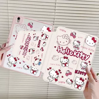 720°หมุน กระเป๋าใส่ Cute Kitty รูปแบบใหม่ iPad แบบพับครึ่งหนึ่ง หัวข้างตั้งตรง สำหรับ Air6/5/4 Pro11 Gen7 Gen8 Gen9