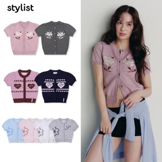 (พร้อมส่ง โค้ด 30% Max 1,000) STYLIST - Kiki -025 เสื้อคาร์ดิแกนไหมพรมแขนสั้น
