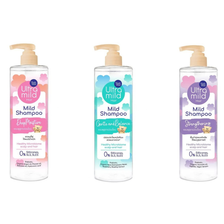 Ultra mild hair mild shampoo อัลตร้ามายด์ บาย เบบี้มายด์ แชมพู470มล.
