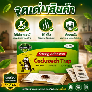 ที่ดักแมลงสาบ กาวดักแมลงสาบ 10 ชิ้น กับดักแมลงสาบ แผ่นดักแมลงสาบ ปลอดสารเคมี ไร้กลิ่น ใช้งานง่าย ดักได้จริง