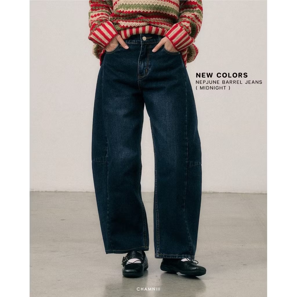 Nepjune Barrel Jeans สี midnight ไซซ์ 4XL (มือสอง)