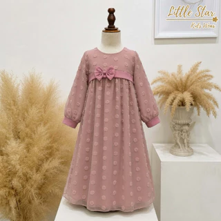 ⭐️Littlestar👧🏻 MOONLIGHT MAXI DRESS เดรสกระโปรงยาวพิเศษ ชุดออกงาน เดรสเด็กมุสลิม GML0670