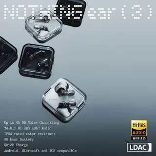 Nothing Ear (3) [ซุปเปอร์ไมค์] - หูฟังไร้สาย True Wireless | iOS + Android | Adaptive ANC | Spatial sound