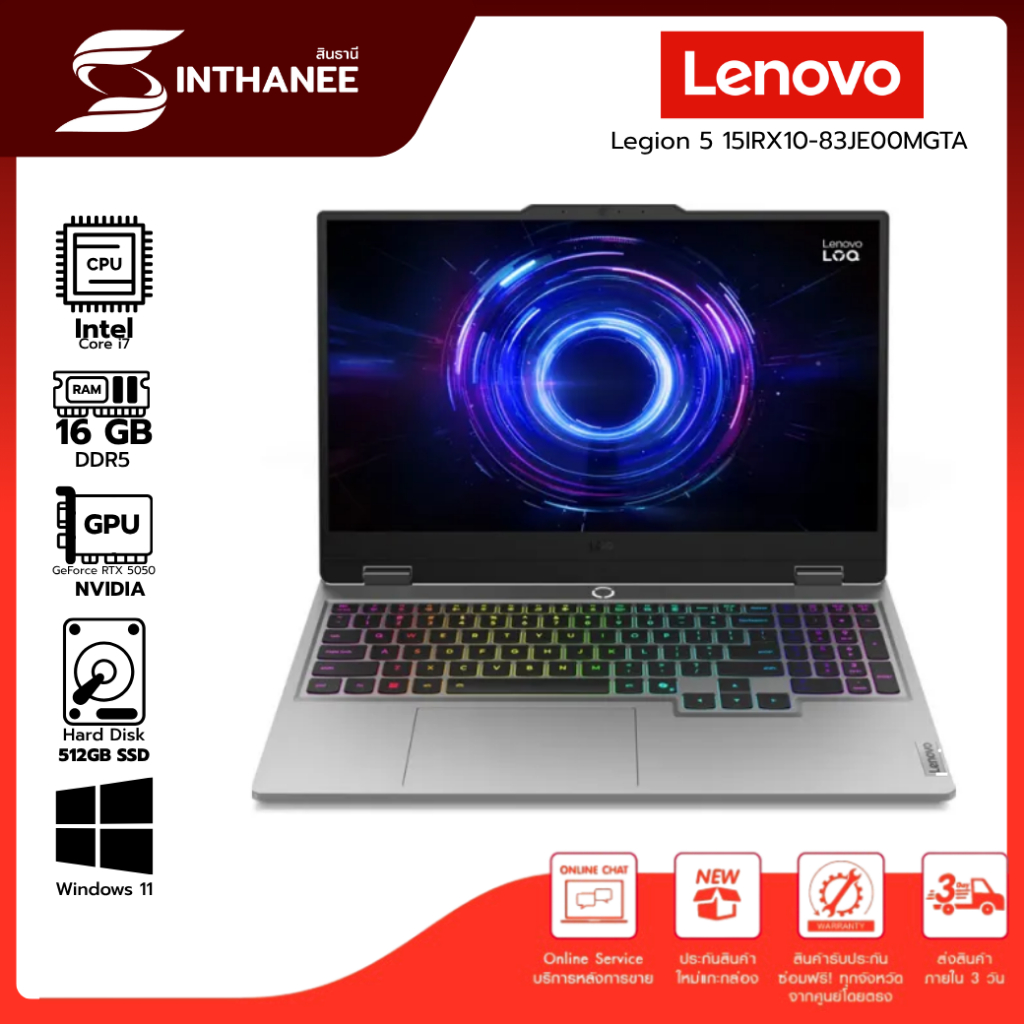 Sinthanee โน้ตบุ๊ค LENOVO รุ่น LOQ 15IRX10-83JE00MGTA