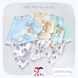 Babyhood ชุดเซ็ต 3-6M, 6-12M กระดุมหน้าแขนยาว+กางเกงขายาว | Babytrend