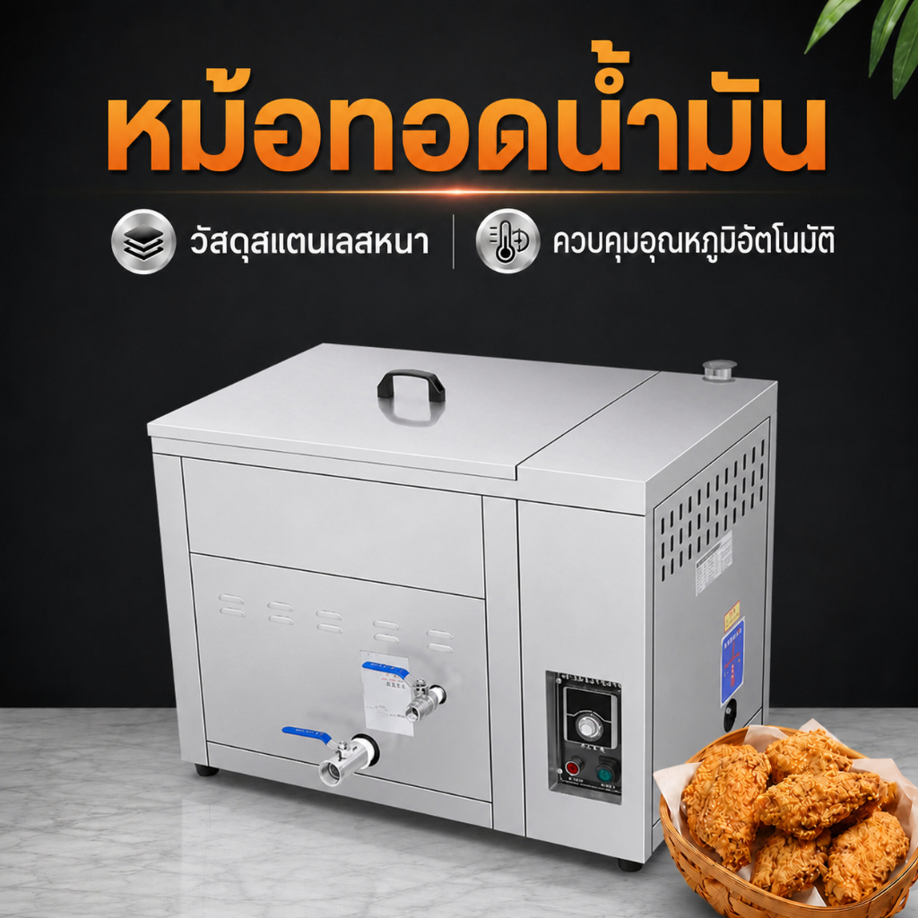 หม้อทอดน้ำน้ำมัน หม้อทอดไฟฟ้า หม้อทอด ปรับอุณหภูมิได้ถึง 250°C ถนอม+ประหยัดน้ำมัน ประกันศูนย์