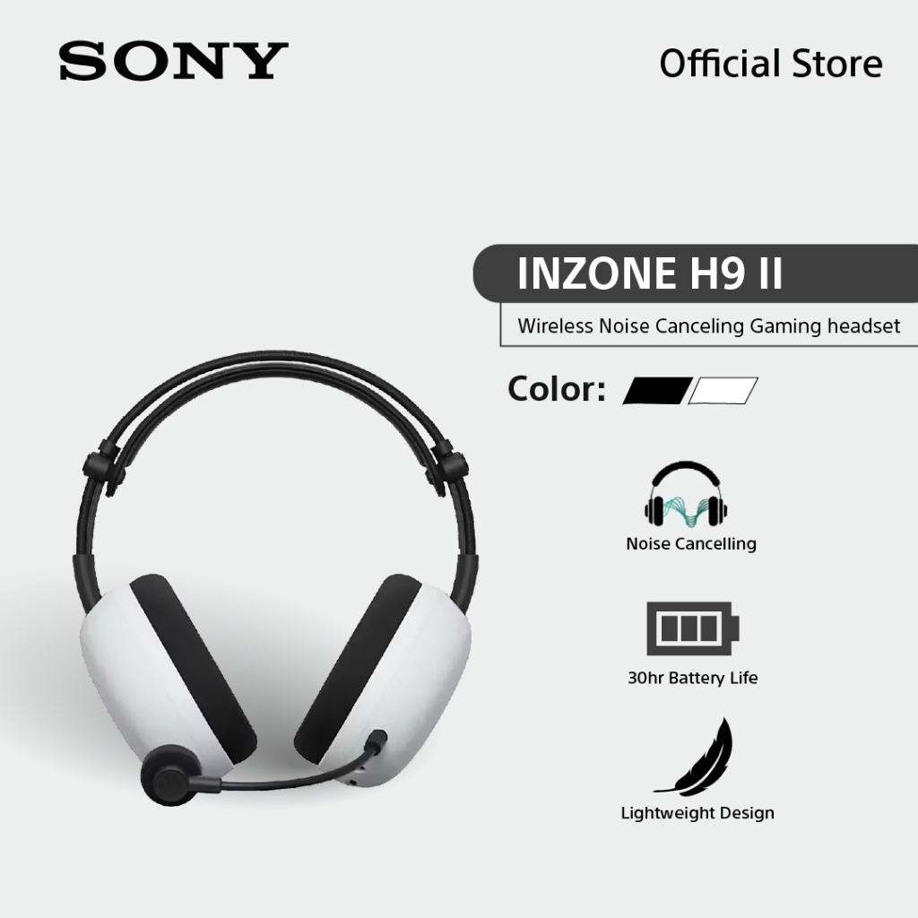 Sony หูฟัง Gaming Headphones INZONE H9 II รุ่น WH-G910N | Wireless Noise Canceling Headphones | Play while charging