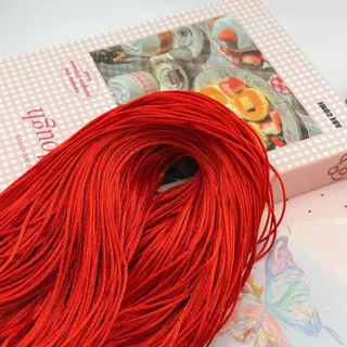 เชือกไหมจีน 1.5 มม. / 2.0 มม. สีแดง 10 เมตรเชือกจีนสำหรับทำพวงกุญแจมงคลปมโชคดี เครี่องราง DIY