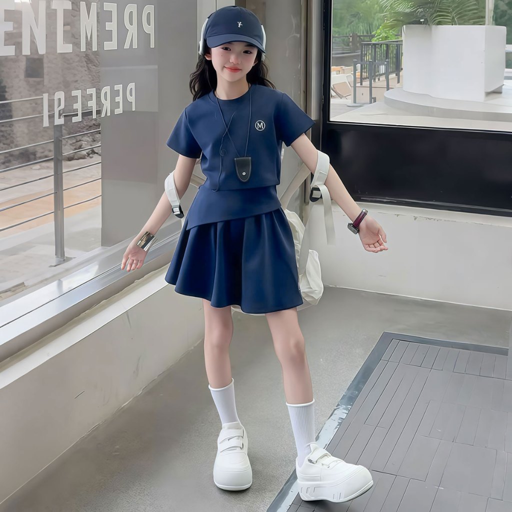 Beryl kidsชุดเซ็ทเด็กสาวแฟชั่นสไตล์เกาหลี เสื้อ + กระโปรง รูปที่ 2