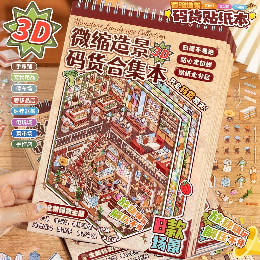 [Stock Up Series] สติกเกอร์ภาพทิวทัศน์จำลองขนาดเล็ก สำหรับตกแต่งสมุดบันทึก DIY และช่วยผ่อนคลายความเครียด