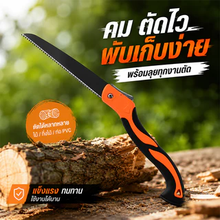 เลื่อยพับแบบพกพา เลื่อยพับได้ การตัดรวดเร็ว ไม่เกิดสนิม แข็งแรงใช้ทนทาน
