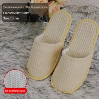￼สลิปเปอร์ Slipper สีสดใส รองเท้าลำลอง รองเท้ารับแขก ใส่ในบ้าน ออฟฟิศ โรงแรม หุ้มปลายเท้า เนื้อผ้าดี นุ่ม ใส่สบาย H612(3
