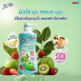 [แพ็ค2] BeNice บีไนซ์ ผลิตภัณฑ์ครีมอาบน้ำ สูตรกระชับผิว 400 มล. x2, สีเขียว, ผิวสวยเรียบเนียน