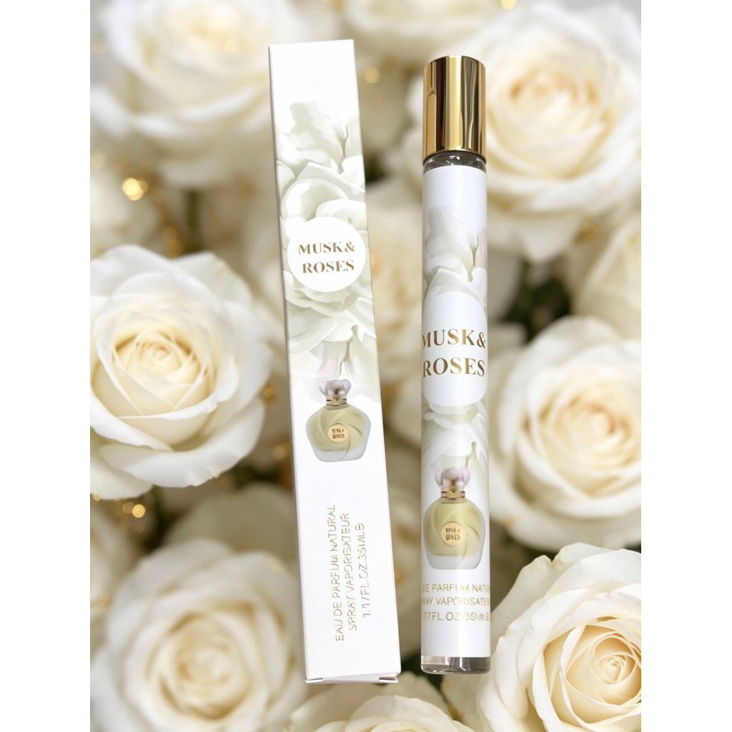 น้ำหอม Musk & Roses 35ml กลิ่นกุหลาบขาวผสมมัสค์ ติดทนนาน พกพาสะดวก
