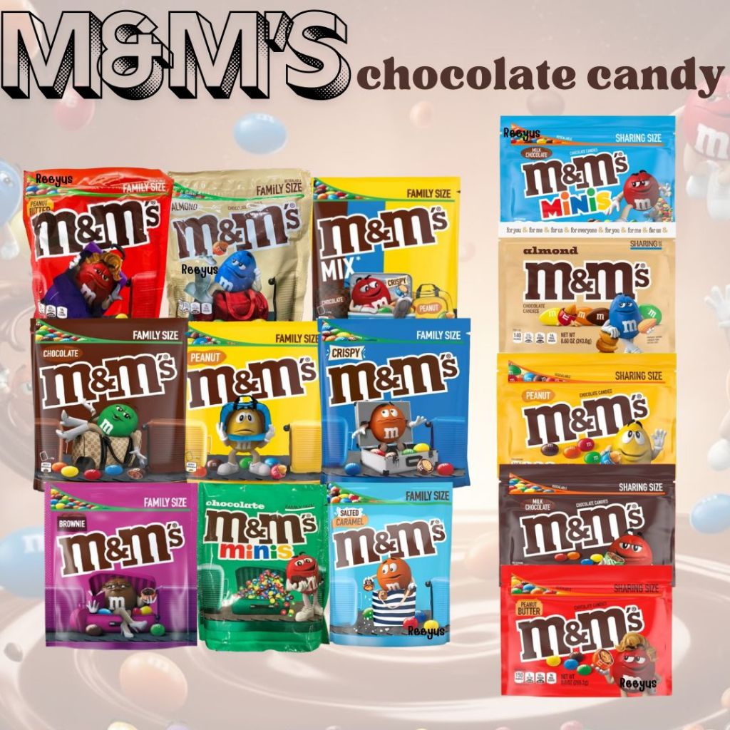 M&M Chocolate family size & sharing size มี 15 รส หลากหลายขนาด