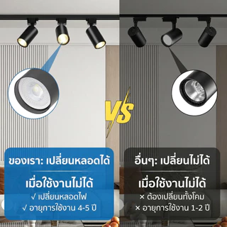 ไฟแทรคไลท์ LED Track Light GU10 เปลี่ยนหลอดได้ ปรับมุมได้ ไฟสปอตไลท์ เพดาน สำหรับร้านค้า บ้าน โคมไฟ
