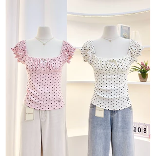 G-rose เสื้อแขนตุ๊กตา ย่นอก แต่งขอบลูกไม้ 💕