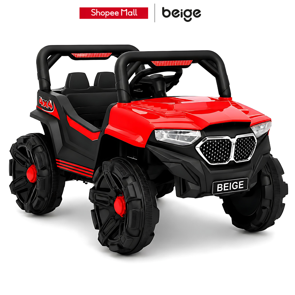 Beige รถแบตเตอรี่เด็ก รถแบตเตอรี่เด็ก รถบังคับเด็กนั่งได้ รถไฟฟ้าเด็ก รถเด็ก รถเด็กนั่ง