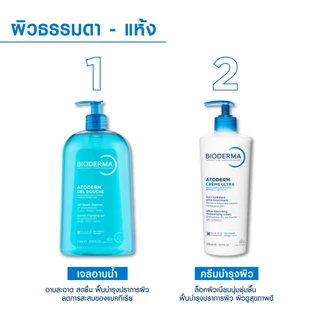 Bioderma Atoderm Gel Douche 1000 ml เจลอาบน้ำสูตรปกป้อง สำหรับผิวธรรมดา ผิวแห้ง ขาดความชุ่มชื้น