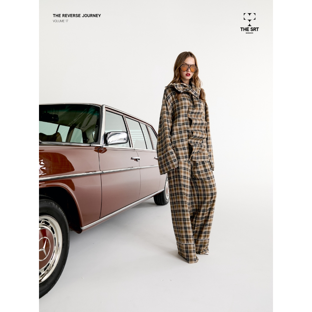 The SRT (TPN317) X17 Plaid Pants กางเกงขายาวลายสก็อต ทรงกระบอกตรง